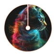 thumbnail image 1 of Fotbe Neon Spectrum Cat Portrait Pattern Christmas Tree Skirt, Tree Skirts Plush Christmas Decorations, Christmas Tree Skirts Xmas Decorations Holiday Party Decor-48", 1 of 6