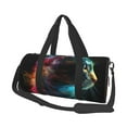 Fotbe Neon Spectrum Cat Portrait Pattern Foldable Sports Gym Bag with