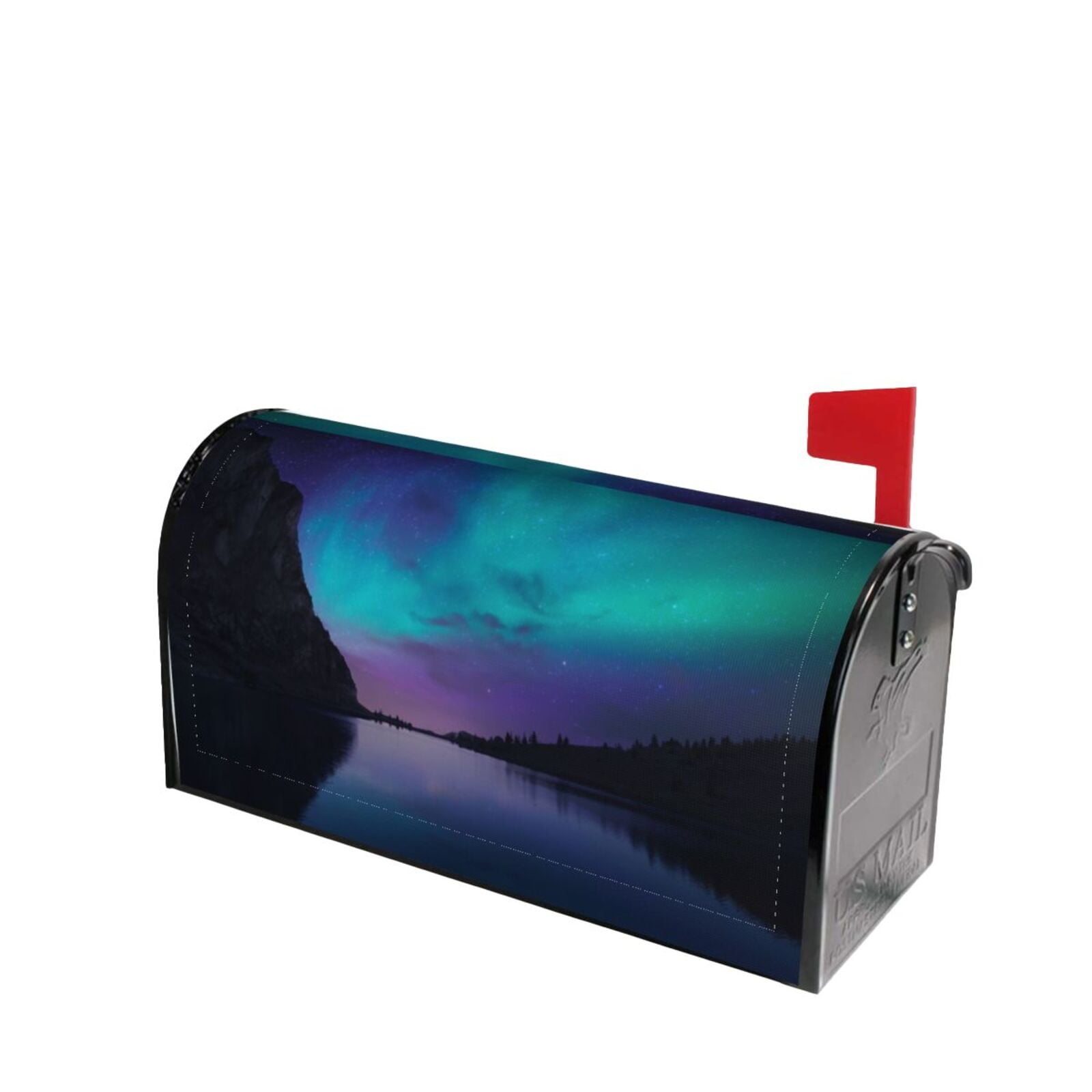 Fotbe Night At Lake Aurora Mailbox Covers Post Letter Box Cover Garden