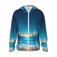 thumbnail image 1 of Fotbe Night Sky Beach Scene Men's Women's UPF 50+ Sun Protection Jacket Hooded Cooling Shirt with Pockets Hiking Outdoor Performance-Medium, 1 of 8