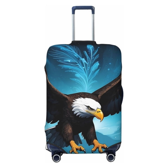 Fotbe Night Sky Forest Bald Eagle Luggage Cover Protector,Suitcase Protector,Scratch and Dirt Resistant,Fits 18-32 Inch Luggage-Large