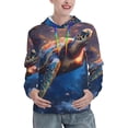 thumbnail image 1 of Fotbe Night Sky Turtle Pattern Womens Long Sleeve Hoodie, Pullover Hooded Sweatshirt, Kangaroo Pocket Hoodie with Eye-catching Drawstrings-Small, 1 of 7