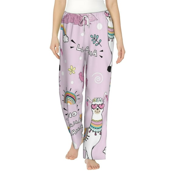 Fotbe No Drama Llama Women's Pajama Pants,Sleepwear Pants,Pj Bottoms Drawstring And Pockets-Small