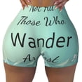 thumbnail image 1 of Fotbe Not All Those Who Wander Are Lost1 Seamless Shorts, Womens Workout Shorts High Waist Stretch Booty Short for Gym/Yoga/Running/Biking-Medium, 1 of 9