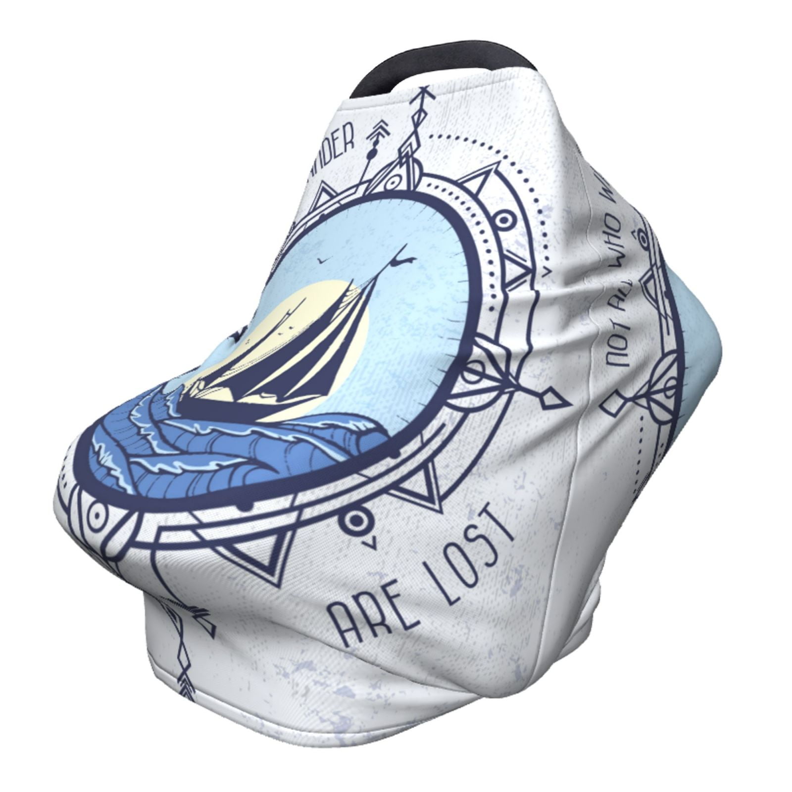 Fotbe Not All Who Wander Are Lost2 Pattern Car Seat Covers for Babies, Nursing Breastfeeding Cover Infant Carseat Canopy, Soft Stretchy Carrier Cover