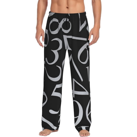Fotbe Numbers Men's Pajama Pants,Sleepwear Pants,Pj Bottoms Drawstring And Pockets-Large