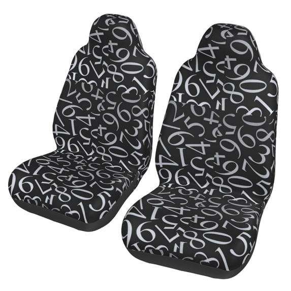 Fotbe Numbers Pattern Automotive Seat Covers for Cars Trucks and SUVs – Car Seat Covers for Front Seats,Protective Seat Covers,Vehicle Seat Covers, Set of 2