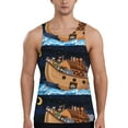 thumbnail image 1 of Fotbe Ocean Scene with Noah's Ark Pattern Men's Quick Dry Workout Tank Top Gym Muscle Tee Fitness Bodybuilding Sleeveless T Shirt Breathable Workout Shirt-, 1 of 9