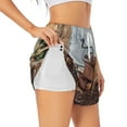 thumbnail image 1 of Fotbe Oil Lamp Coffee Beans Womens High Waist Running Shorts Athletic Workout Quick Dry Shorts for Women with Pockets Gym Yoga Summer Shorts-Large, 1 of 9