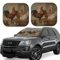 thumbnail image 1 of Fotbe Oil Painting Chicken And Duck 2-Piece Car Windshield Sun Shade | Sun Blocker for Car Windshield | Foldable Automotive Interior Accessories for Sun Protection-Large, 1 of 7