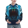 thumbnail image 1 of Fotbe Open-Mouthed Shark Pattern Womens Long Sleeve Hoodie, Pullover Hooded Sweatshirt, Kangaroo Pocket Hoodie with Eye-catching Drawstrings-X-Large, 1 of 7