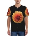thumbnail image 1 of Fotbe Orange Dalia Baseball Jersey Shirt for Men and Women, Casual Short Sleeves Button Down T-Shirt-XX-Large, 1 of 9