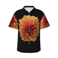 thumbnail image 1 of Fotbe Orange Dalia Hawaiian Shirt For Men Unisex Summer Beach Casual Short Sleeve Cotton Linen Button Down Shirts-Xx-Large, 1 of 9