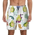 thumbnail image 1 of Fotbe Orange Green Avocado Men’s Swim Trunks Quick Dry Swim Shorts Board Shorts with Mesh Lining-Large, 1 of 9