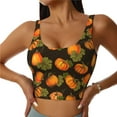 thumbnail image 1 of Fotbe Orange Pumpkin Pattern Womens' Sports Bra Longline Wirefree Padded with Medium Support Sports Moisture-Wicking Workou Vest,Tank Top-Medium, 1 of 7