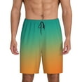 thumbnail image 1 of Fotbe Orange To Teal Gradient1 Pajama Shorts for Men, Men's Pajama Bottoms, Sleepwear,Short Pajama Pants-Large, 1 of 9