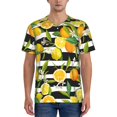 thumbnail image 1 of Fotbe Orange and Lemon Baseball Jersey Shirt for Men and Women, Casual Short Sleeves Button Down T-Shirt-Large, 1 of 9