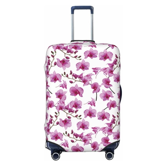 Fotbe Orchids Flowers Luggage Cover Protector,Suitcase Protector,Scratch and Dirt Resistant,Fits 18-32 Inch Luggage-Large