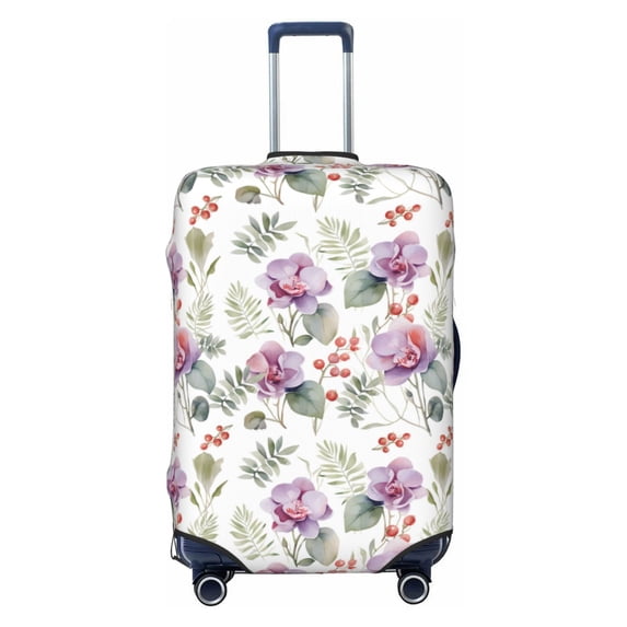 Fotbe Orchids Flowers Luggage Cover Protector,Suitcase Protector,Scratch and Dirt Resistant,Fits 18-32 Inch Luggage-Large
