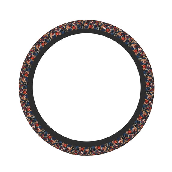 Fotbe Orchids Flowers Steering Wheel Cover Universal 15 in Car Accessories for Men Women,Steering Wheel Protector Comfortable Protective Case for SUV Sedan Decor