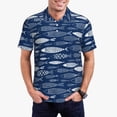 thumbnail image 1 of Fotbe Ornamental Fish Pattern Men’s Golf Polo Shirt – Breathable Performance Golf Shirt with Button-Down Collar-4X-Large, 1 of 6