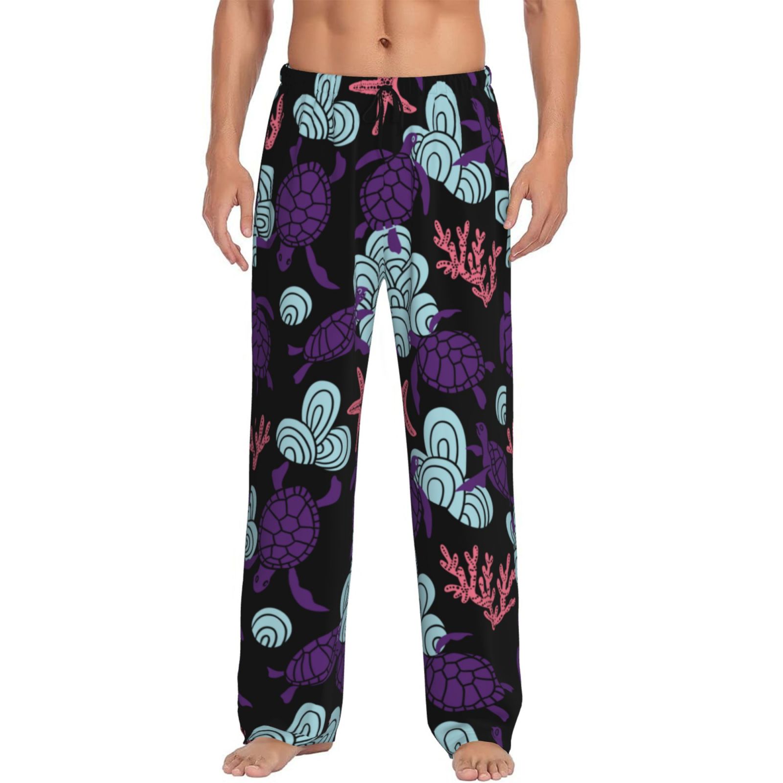 Fotbe Ornamental Turtles Men's Pajama Pants,Sleepwear Pants,Pj Bottoms ...