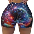 thumbnail image 1 of Fotbe Outer Space Floating Numbers And Letters Seamless Shorts, Womens Workout Shorts High Waist Stretch Booty Short for Gym/Yoga/Running/Biking-Small, 1 of 9