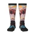 thumbnail image 1 of Fotbe Painted Flower Puppy print Women's Men's Novelty Crew Socks Cotton Socks Knee High Socks for Walking,Running,Nurses,Pregnancy, 1 of 8