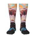 thumbnail image 1 of Fotbe Painted Flower Puppy print Women's Men's Novelty Crew Socks Cotton Socks Knee High Socks for Walking,Running,Nurses,Pregnancy, 1 of 8