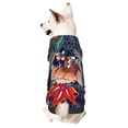 thumbnail image 1 of Fotbe Paisley2 Print Small Dog Sweater Hoodies Pet Grey Hooded Soft Fleece Sweatshirts with Pocket Fall Winter Puppy Cat Sweaters Warm Clothes-Large, 1 of 7