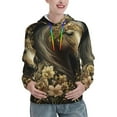thumbnail image 1 of Fotbe Palatial Gold Pattern Horse Pattern Womens Long Sleeve Hoodie, Pullover Hooded Sweatshirt, Kangaroo Pocket Hoodie with Eye-catching Drawstrings-, 1 of 7