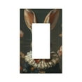 thumbnail image 1 of Fotbe Palatial Style Flower Rabbit Print Duplex Receptacle Wall Plate, 1-Gang 5.0" x3.0" Wall Outlet Covers, Dual Outlet Faceplates Covers, Color-matched Screws Included-Style U, 1 of 6