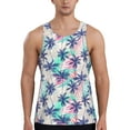 thumbnail image 1 of Fotbe Palm Leaves Pattern Men's Quick Dry Workout Tank Top Gym Muscle Tee Fitness Bodybuilding Sleeveless T Shirt Breathable Workout Shirt-Medium, 1 of 9