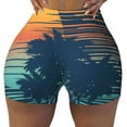 thumbnail image 1 of Fotbe Palm Trees Seamless Shorts, Womens Workout Shorts High Waist Stretch Booty Short for Gym/Yoga/Running/Biking-Small, 1 of 9