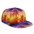 thumbnail image 1 of Fotbe Palm Trees at Sunset Flat Bill Visor Cap Classic Snapback Hat Polyester Foam Trucker Hat Trucker Cap Adjustable Baseball Cap, 1 of 9