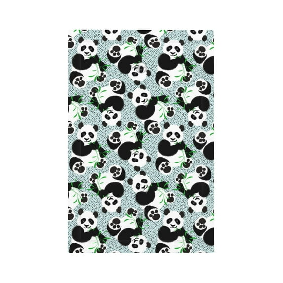 Fotbe Panda And Eucalyptus Print Duplex Receptacle Wall Plate, 1-Gang 5.0" x3.0" Wall Outlet Covers, Dual Outlet Faceplates Covers, Color-matched Screws Included-Style V