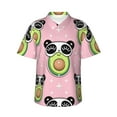 thumbnail image 1 of Fotbe Panda Avocado Hawaiian Shirt For Men Unisex Summer Beach Casual Short Sleeve Cotton Linen Button Down Shirts-Large, 1 of 9