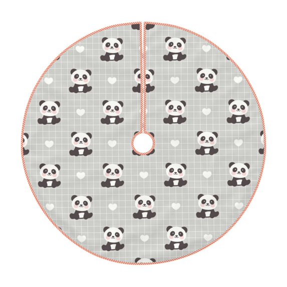 Fotbe Panda Bear Pattern Christmas Tree Skirt, Tree Skirts Plush Christmas Decorations, Christmas Tree Skirts Xmas Decorations Holiday Party Decor-30"