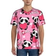 thumbnail image 1 of Fotbe Panda Heart Valentine Pink Baseball Jersey Shirt for Men and Women, Casual Short Sleeves Button Down T-Shirt-4X-Large, 1 of 9