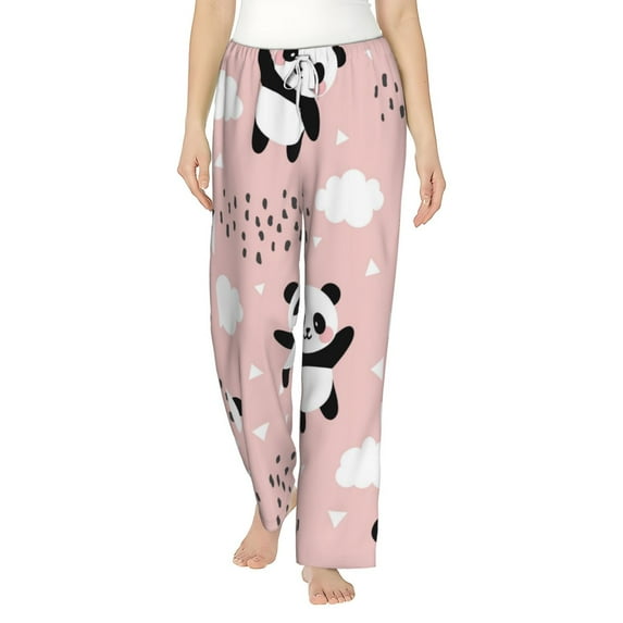 Fotbe Panda Women's Pajama Pants,Sleepwear Pants,Pj Bottoms Drawstring And Pockets-Small