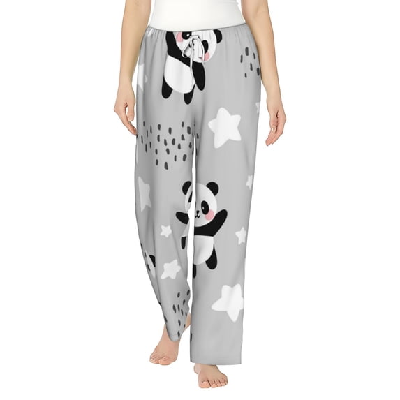 Fotbe Pandas Women's Pajama Pants,Sleepwear Pants,Pj Bottoms Drawstring And Pockets-Large