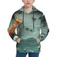 thumbnail image 1 of Fotbe Paper Fox Crow Fantasy Pattern Youth Pullover Hooded Sweatshirt, Boys Hoodie, Kangaroo Pocket Hoodie for Kids Girls -Medium, 1 of 6
