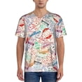 thumbnail image 1 of Fotbe Passport Stamp Baseball Jersey Shirt for Men and Women, Casual Short Sleeves Button Down T-Shirt-Small, 1 of 9