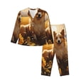 thumbnail image 1 of Fotbe Pastoral Sunflower Corgi Pattern Long Sleeve Pajama Set for Women,Sleepwear Set,2-piece Loungewear Set,Soft PJs Comfy Nightwear with Pockets -Large, 1 of 7