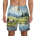 thumbnail image 1 of Fotbe Pasture Cow Men’s Swim Trunks Quick Dry Swim Shorts Board Shorts with Mesh Lining-Small, 1 of 9