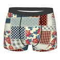 thumbnail image 1 of Fotbe Patchwork In Country Style Men’s Total Support Pouch Boxer Briefs, X-Temp Cooling, Moisture-Wicking Underwear, Regular, Long-leg and Trunk-Small, 1 of 9