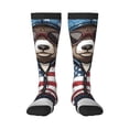thumbnail image 1 of Fotbe Patriotic Boxing Bear Art print Women's Men's Novelty Crew Socks Cotton Socks Knee High Socks for Walking,Running,Nurses,Pregnancy, 1 of 8