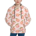 thumbnail image 1 of Fotbe Peach With Leaves Pattern Youth Pullover Hooded Sweatshirt, Boys Hoodie, Kangaroo Pocket Hoodie for Kids Girls -Medium, 1 of 6