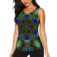 thumbnail image 1 of Fotbe Peacock Feathers Womens Loose Fit Casual Flowy Slim-Fit Tank Tops Athletic Round Neck Trendy Sleeveless Summer Tops for Gym and Yoga-X-Large, 1 of 7