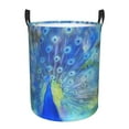 thumbnail image 1 of Fotbe Peacock Laundry Basket with Handles, Waterproof Large Laundry Hamper, Wash Bag for Corner Dorm, Rolling Laundry Basket with Handles-Medium, 1 of 8